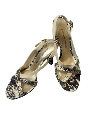 ANTONIO MELANI Snakeskin Strappy Heels